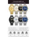 Montre homme marque de luxe OYALIE automatique montre-bracelet mécanique bande en acier inoxydable Date multi fuseau horaire hommes horloge